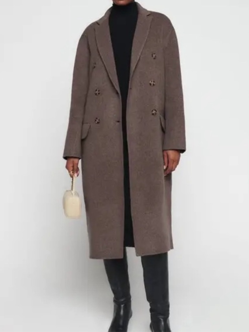 Reformation Leighton Double-Breasted Coat Hedgerow